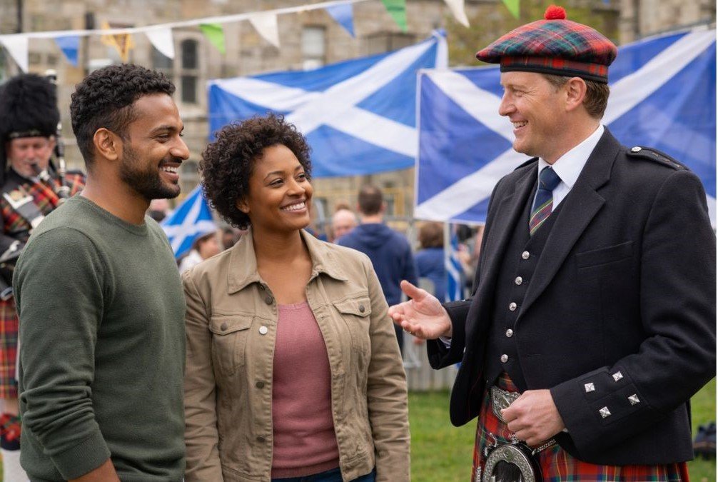 People enjoying at a scottish celebration